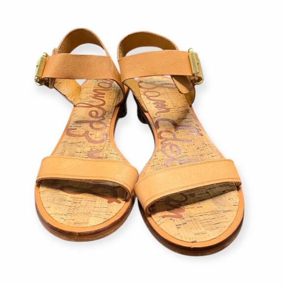 SAM EDELMAN Women’s Tan Leather Trina Block Heel Sandals Size 7M - Picture 2 of 8